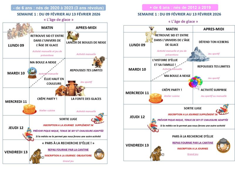 Programme centre de loisirs de la vallée